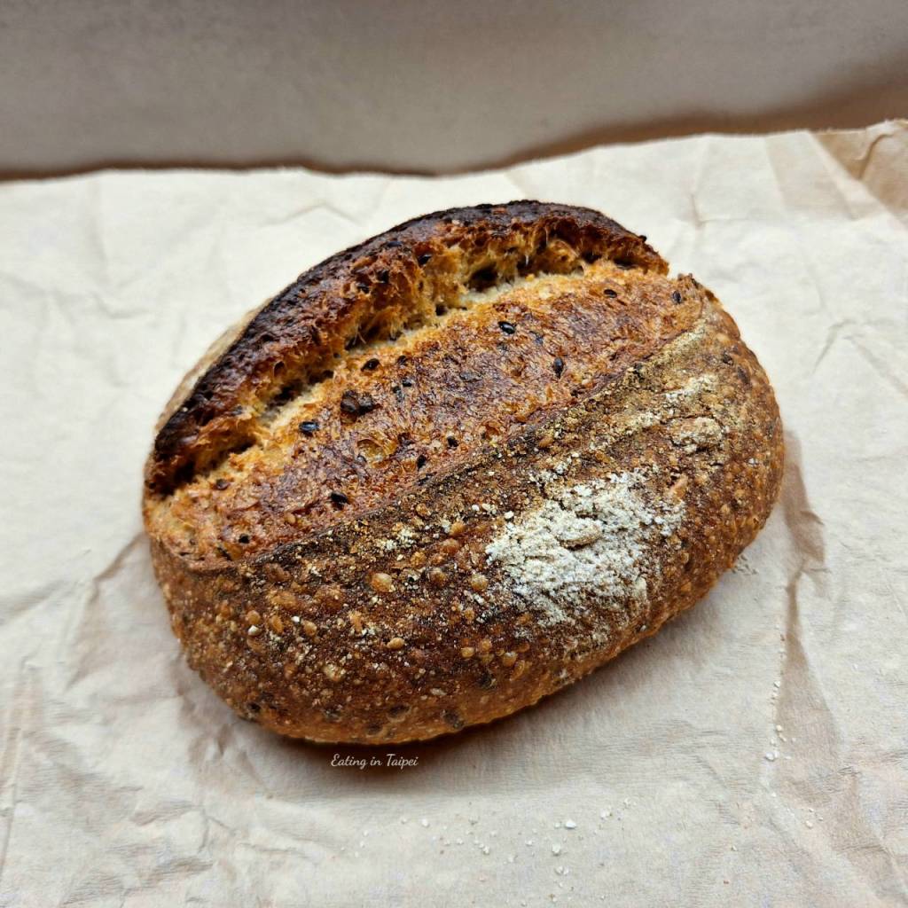 purebread multigrain three flour sourdough outside