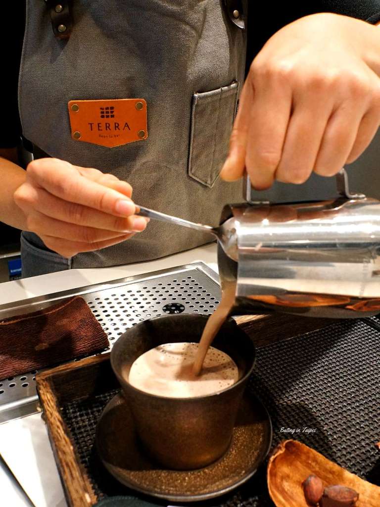 TERRA by the Sea making hot chocolate